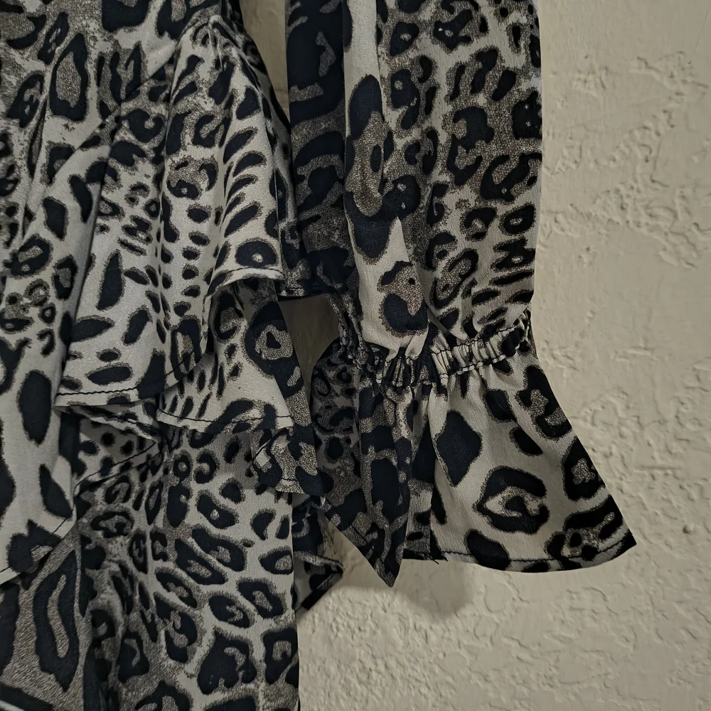 Leopard Print Ruffle Dress - Picture 3 of 5